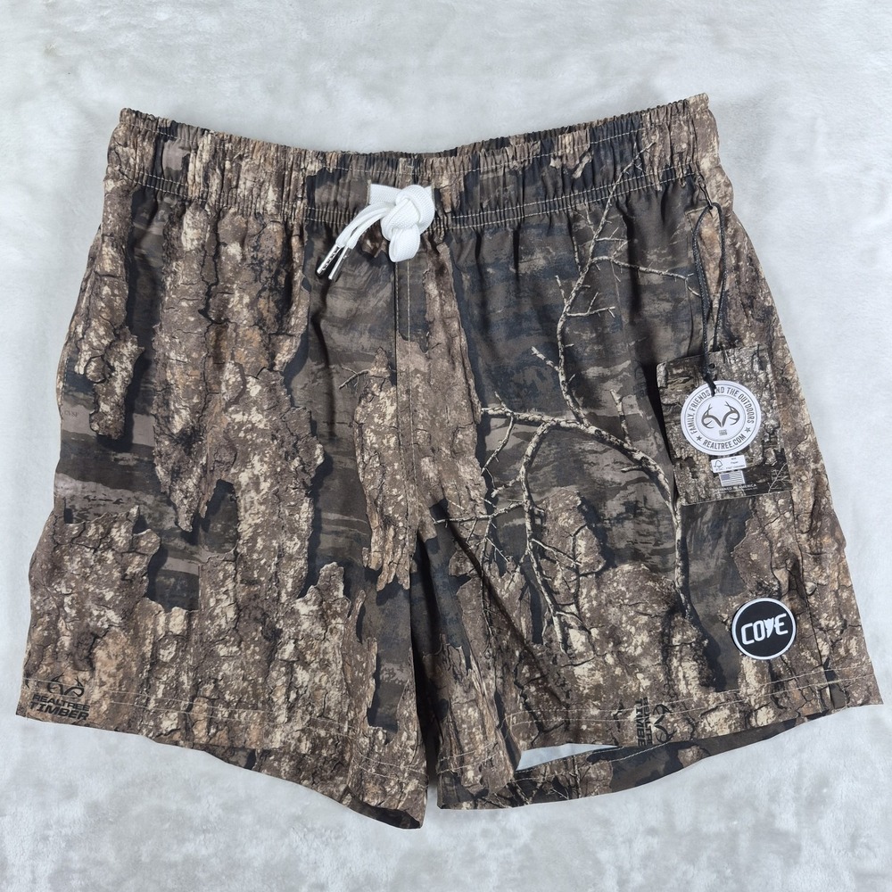 Cove USA Shorts Men's 30 Camo 5" Inseam Gym Drawstring Athletic Realtree NWT